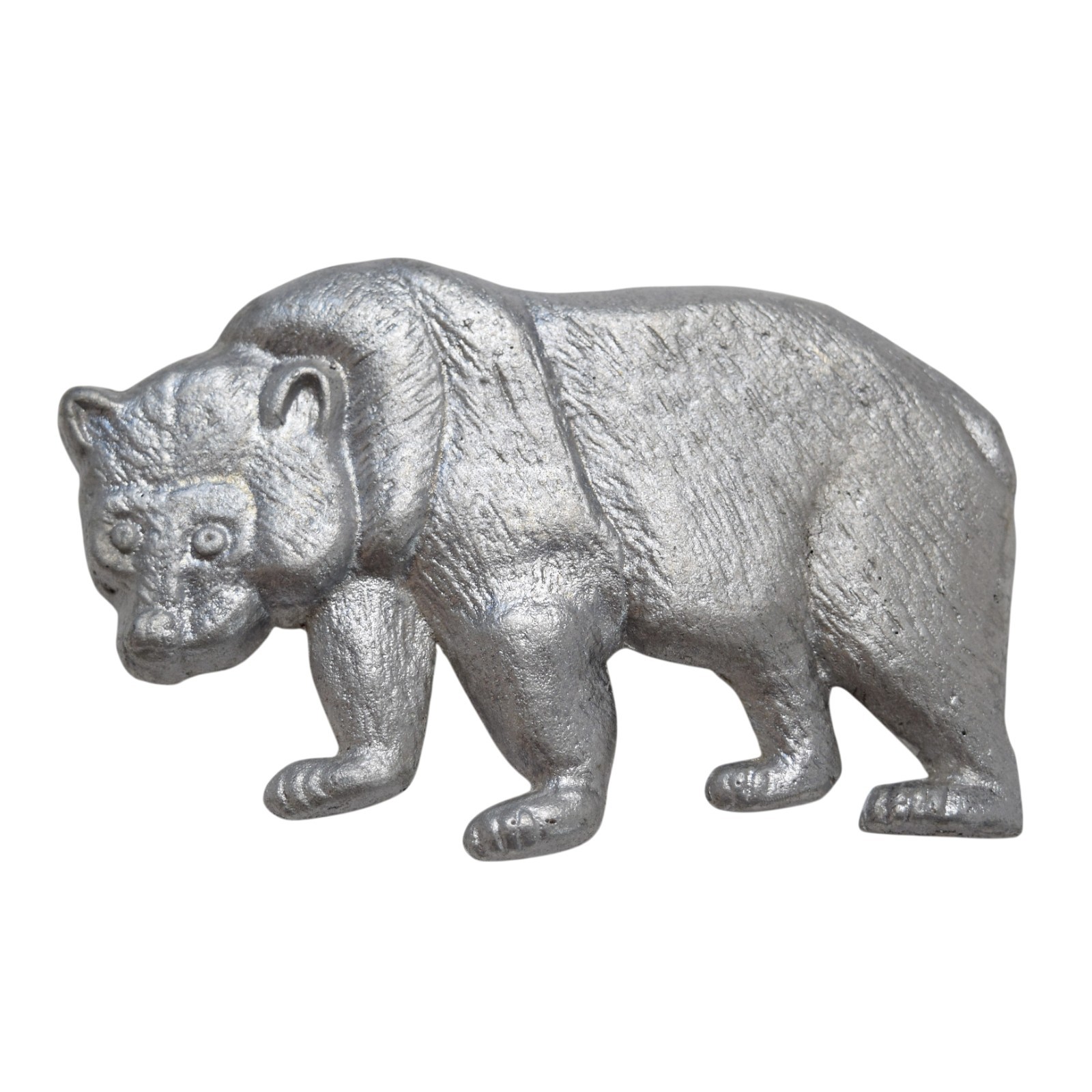 Vintage Pewter Grizzly Bear Belt Buckle Detailed Walking Wildlife Western Lodge