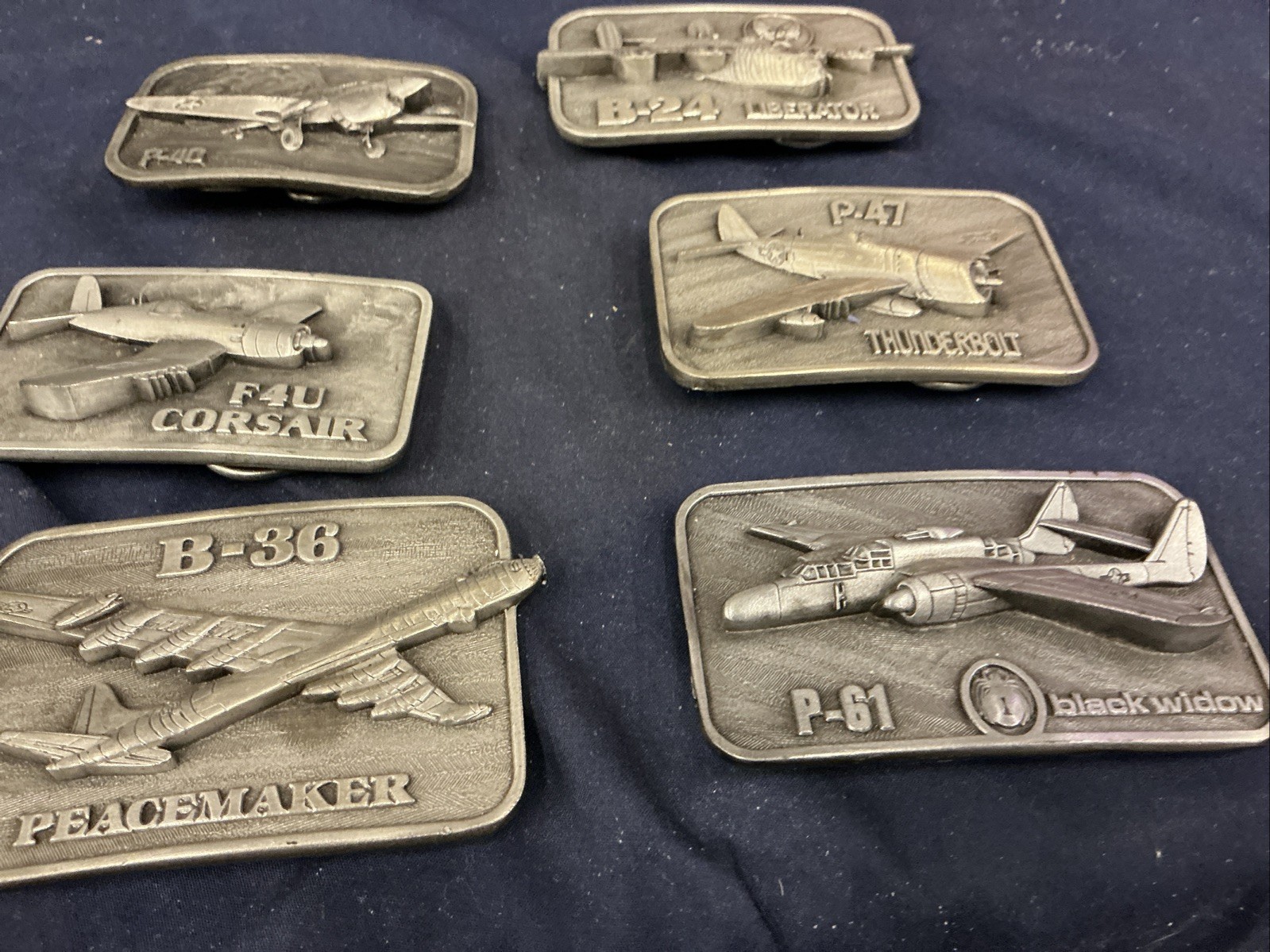 Vintage Buckle Connection Belt Buckles Military Aircraft Lot Of 6 WW2 Planes