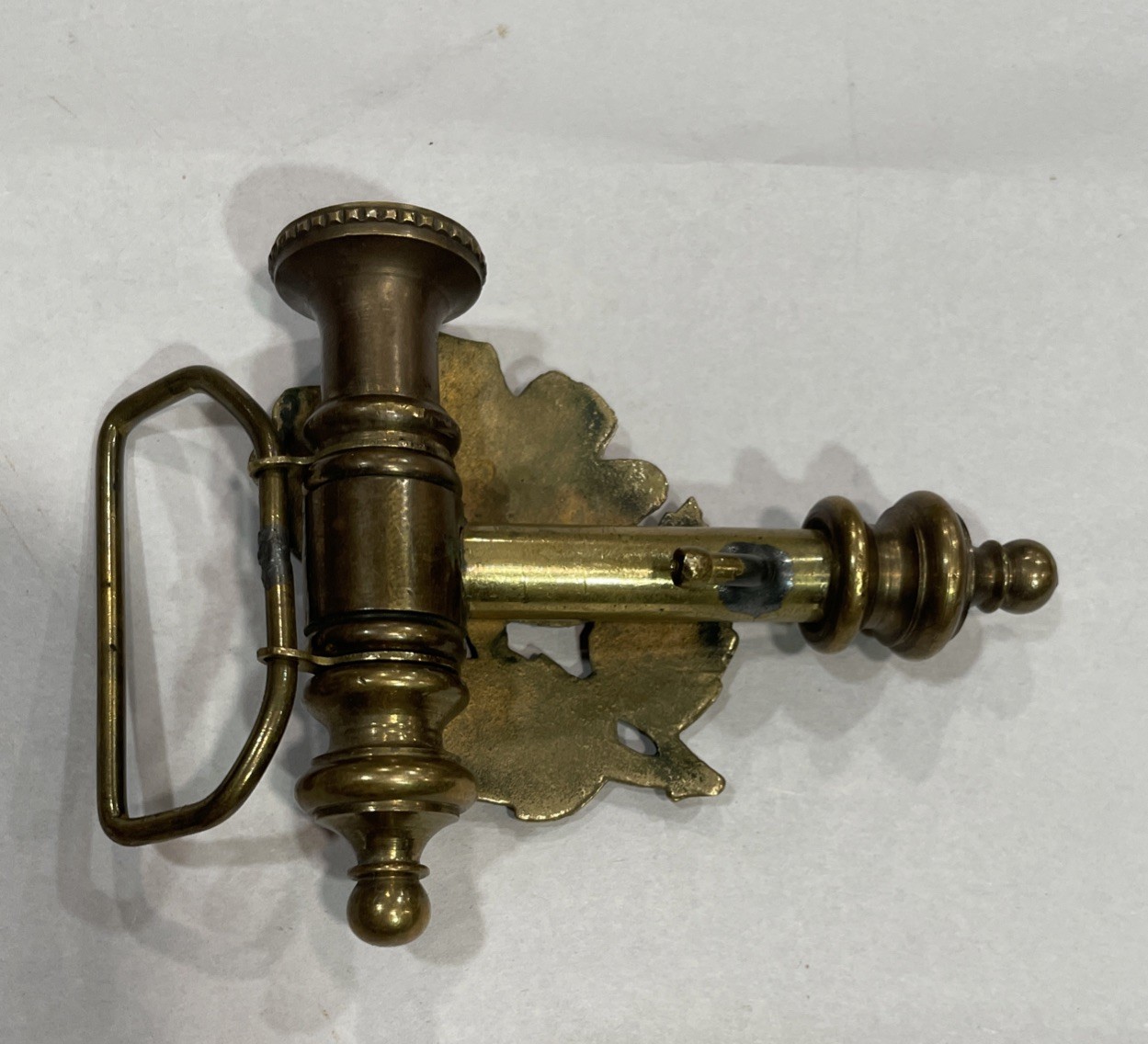 Solid Brass Vintage 1970s Tobacco Pipe Belt Buckle