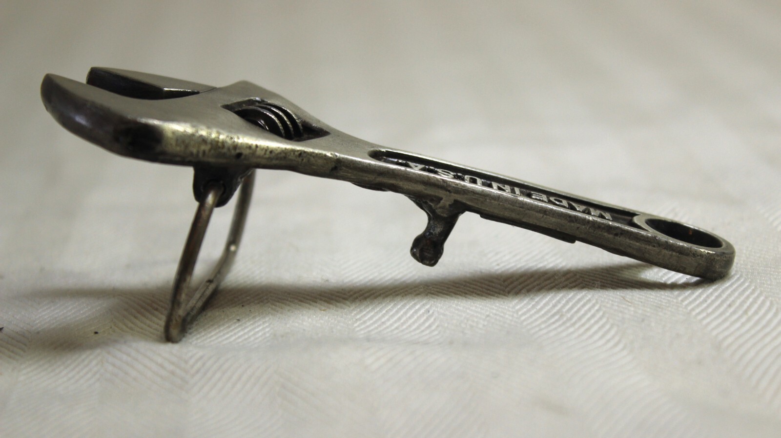 VTG 1979 Bergamot Brass Works Metal Belt Buckle Crescent Wrench Made USA D 12