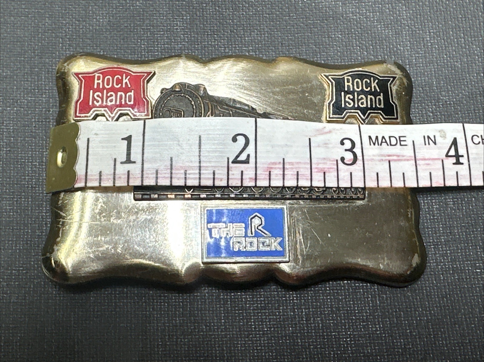 Vintage Rock Island Train Belt Buckle