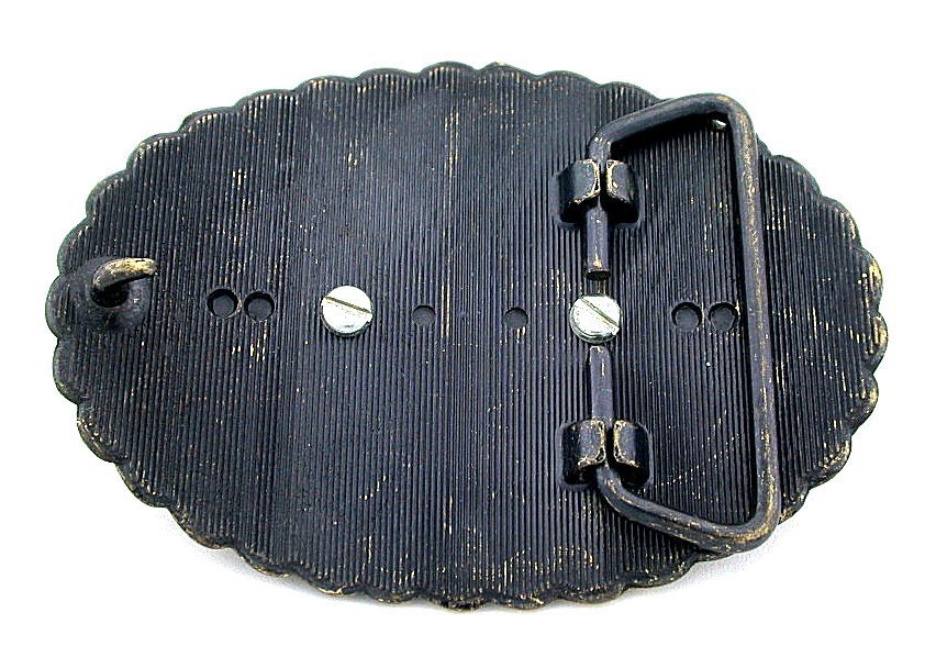 Gold Color Southwest Western Oval Natural Lapis Cabochon Belt Buckle EPBB139