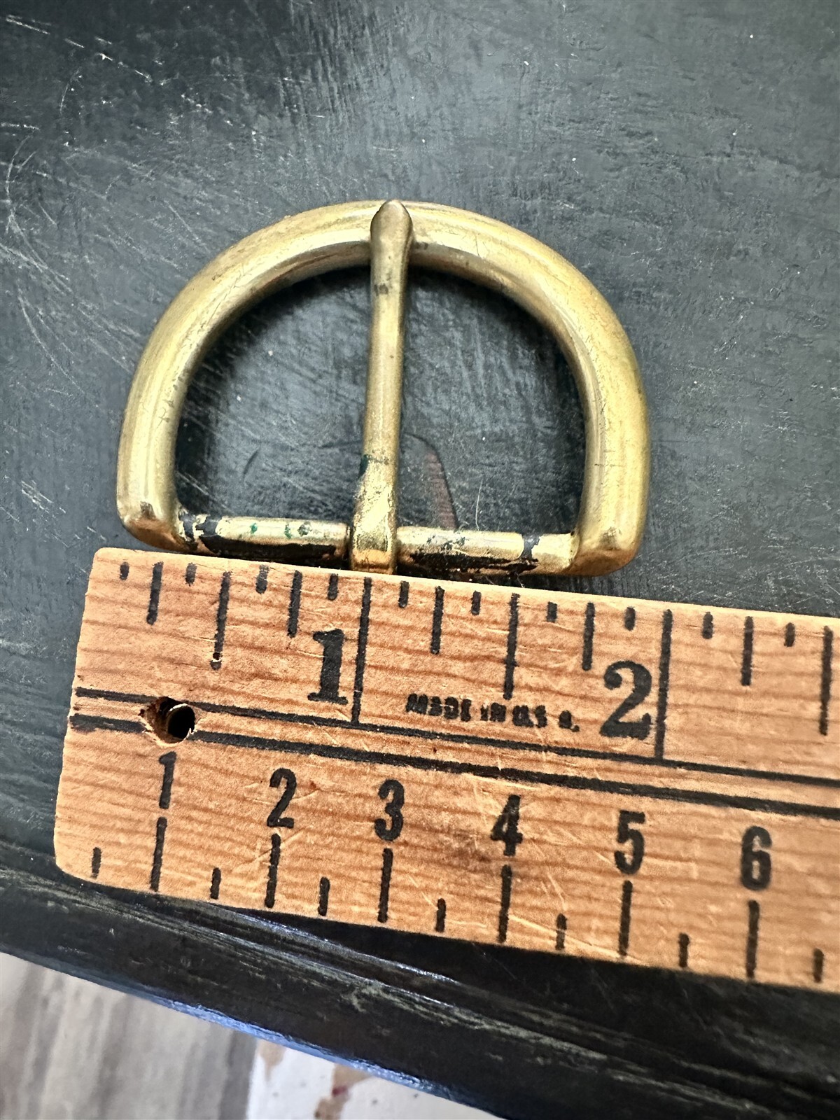 Half Round Brass Tone Rounded Replacement Dress Style Belt Buckle Oval