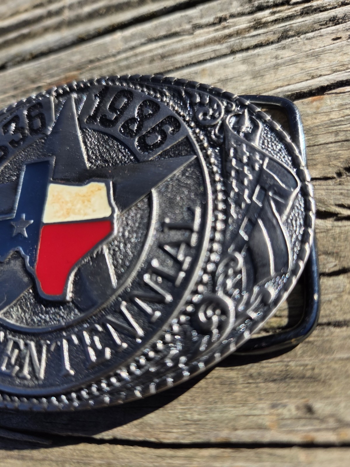Vintage TL&B Brass Texas Sesquicentennial 1836-1986 Metal Belt Numbered 1508