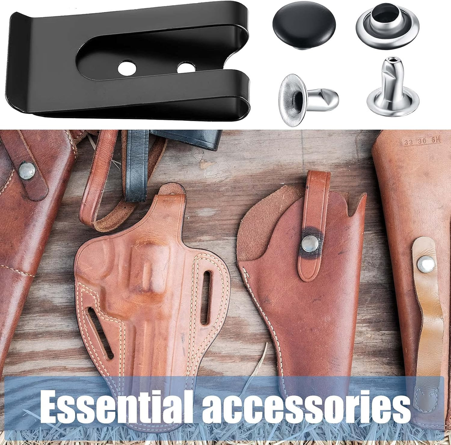 10 Pcs Metal Belt Clip Buckle Spring Hook Belt Clip with 10 Pairs Rivets for Bag