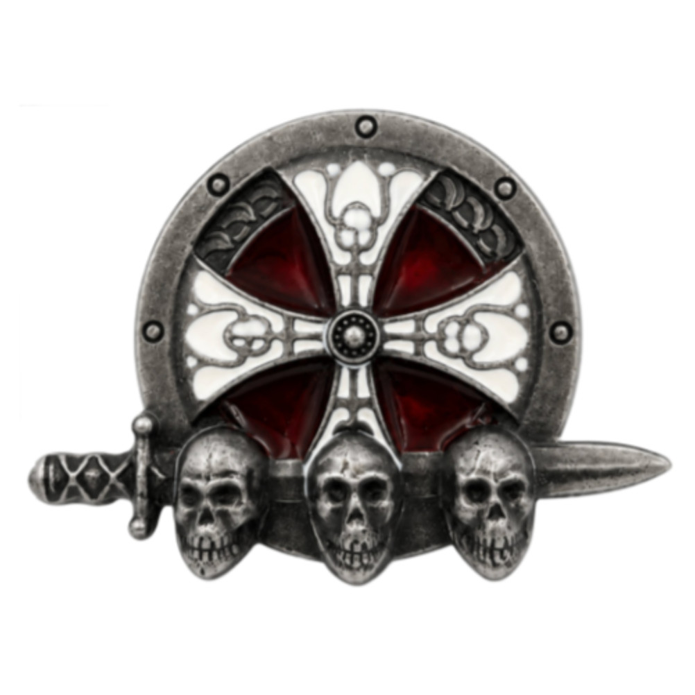 CELTIC IRISH 3 SKULLS SWORD CROSS BELT BUCKLE BOUCLE DE CEINTURE