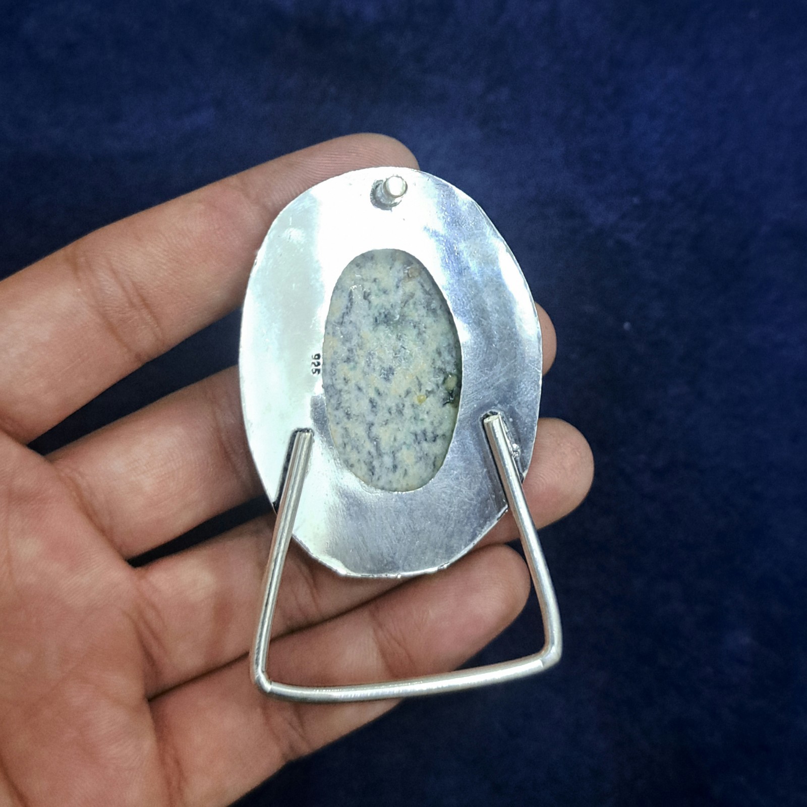 Natural K2 Jasper Silver Plated Belt Buckle Handmade Gemstone Western Boho