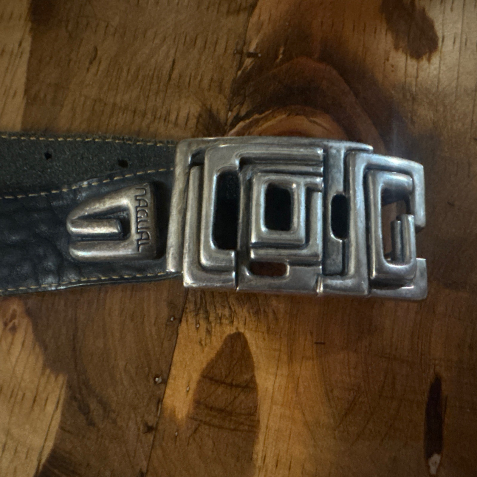 Nagual Joseph Bertoli Men’s Black Belt With Silver 2” Buckle 40”-44”