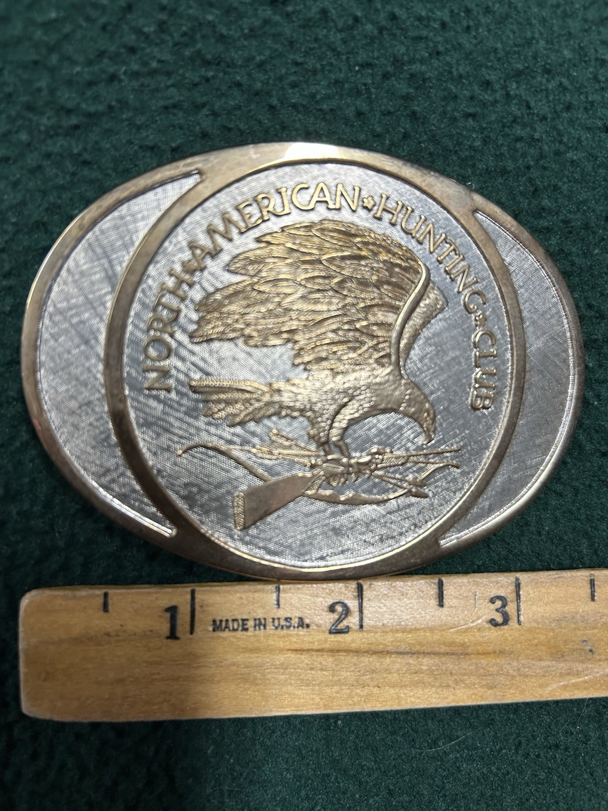 North American Hunting Club Gold-Tone Belt Buckle Vintage NAHC Life Member