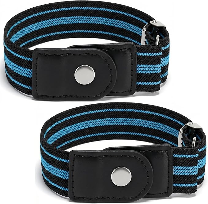 2PCS Men&rsquo;s No Buckle Elastic Belt Adjustable Stretch Belt Loop