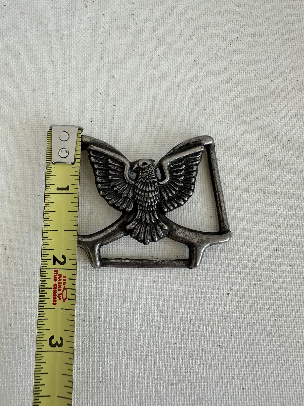 Vtg Belt Buckle Silver Soldered American Eagle Spread Assecorie Fashion Clothing