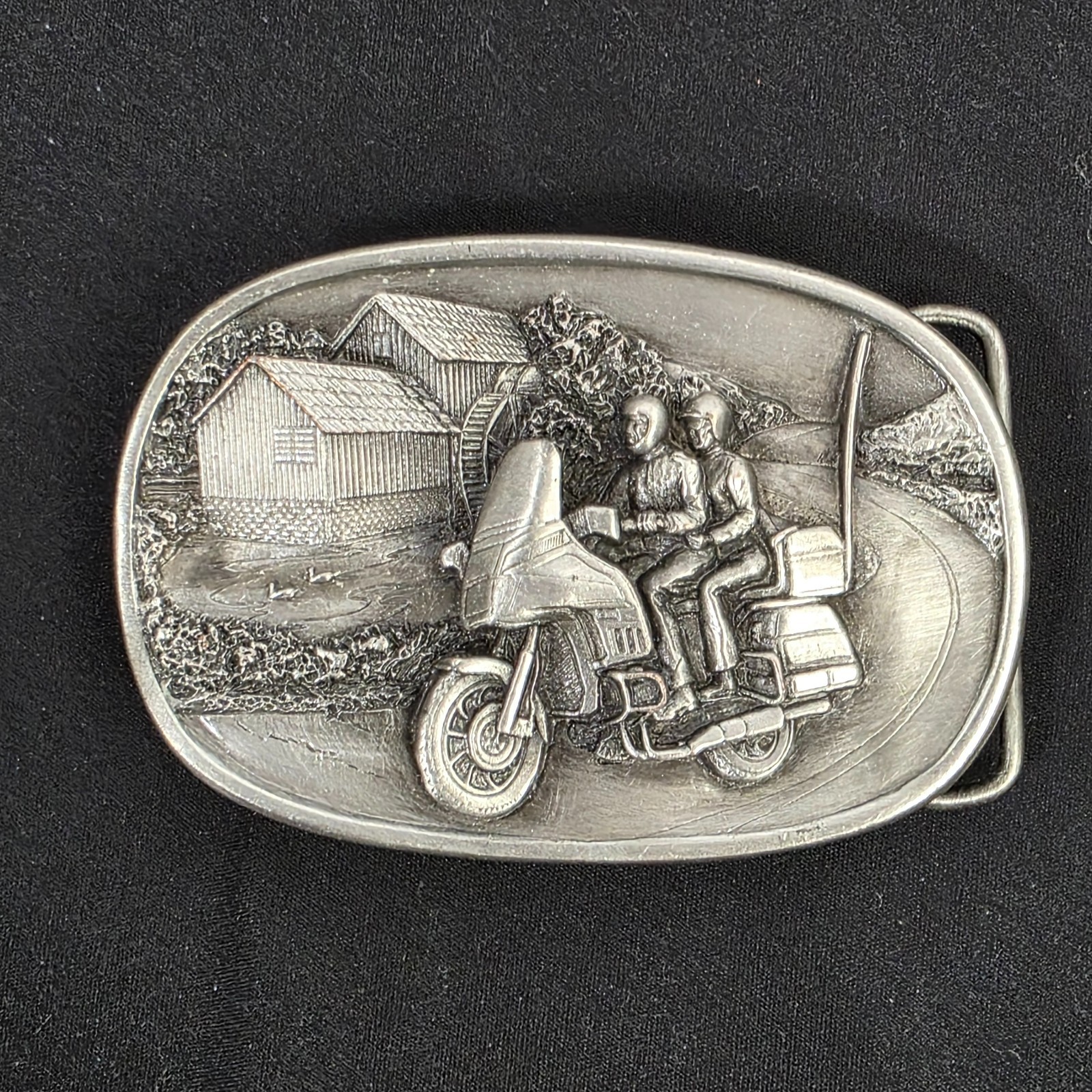 1984 Bergamot Brass Works Motorcycle Belt Buckle N149 Vintage Made in USA
