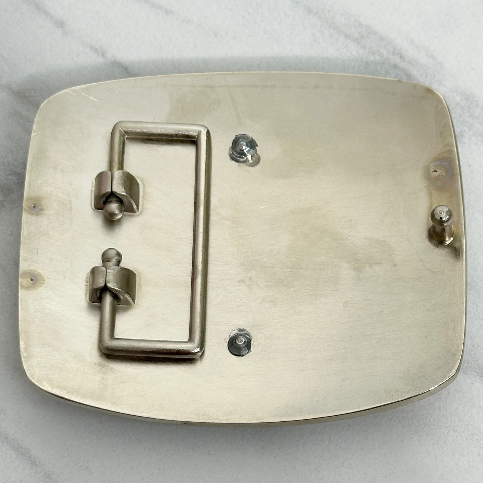 I Letter Initial Monogram Silver Tone Belt Buckle 3.16&Prime; x 2.78&Prime;