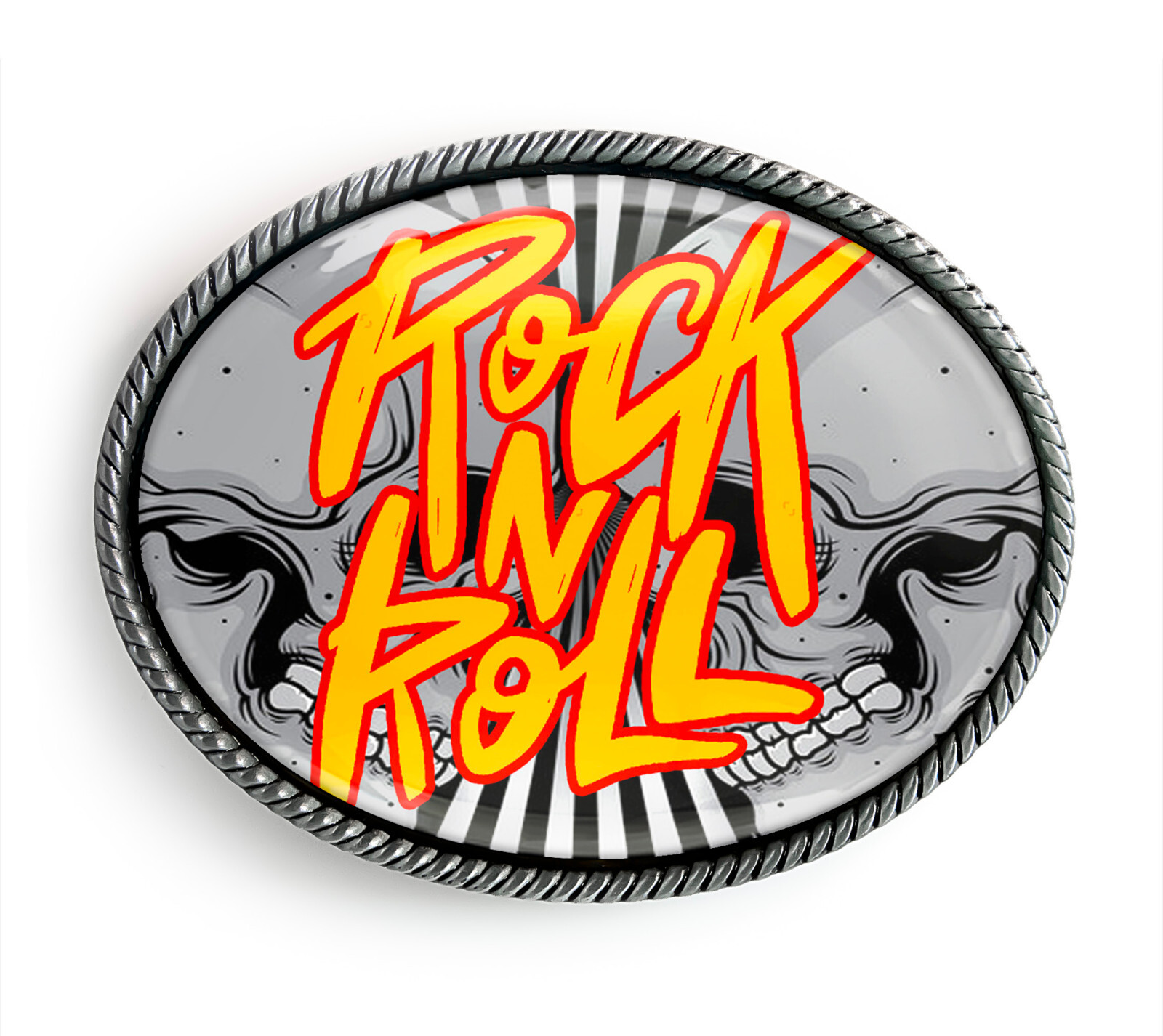 Heavy Metal Skulls Belt Buckle – Rock n Roll Pop Art Poster Belt Buckle – 424