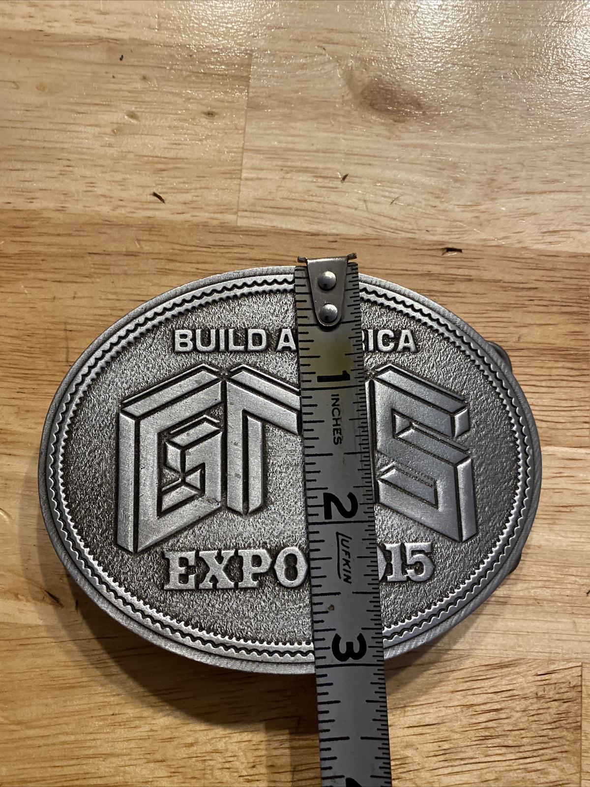 Build America Belt Buckle Metal Union Collector GIFT Construction Labor 4 INCH
