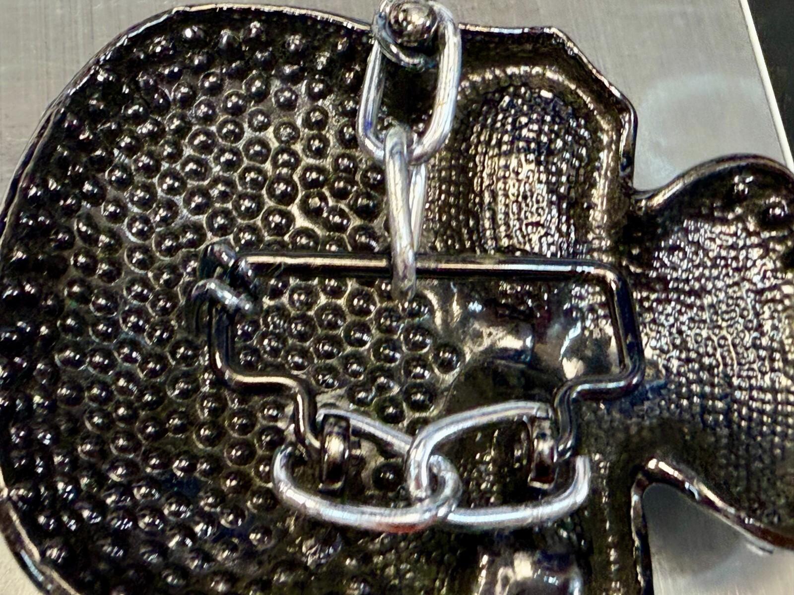Skull Head Clear Bling Rhinestone Gothic Punk Figural Belt Buckle Missing Stone