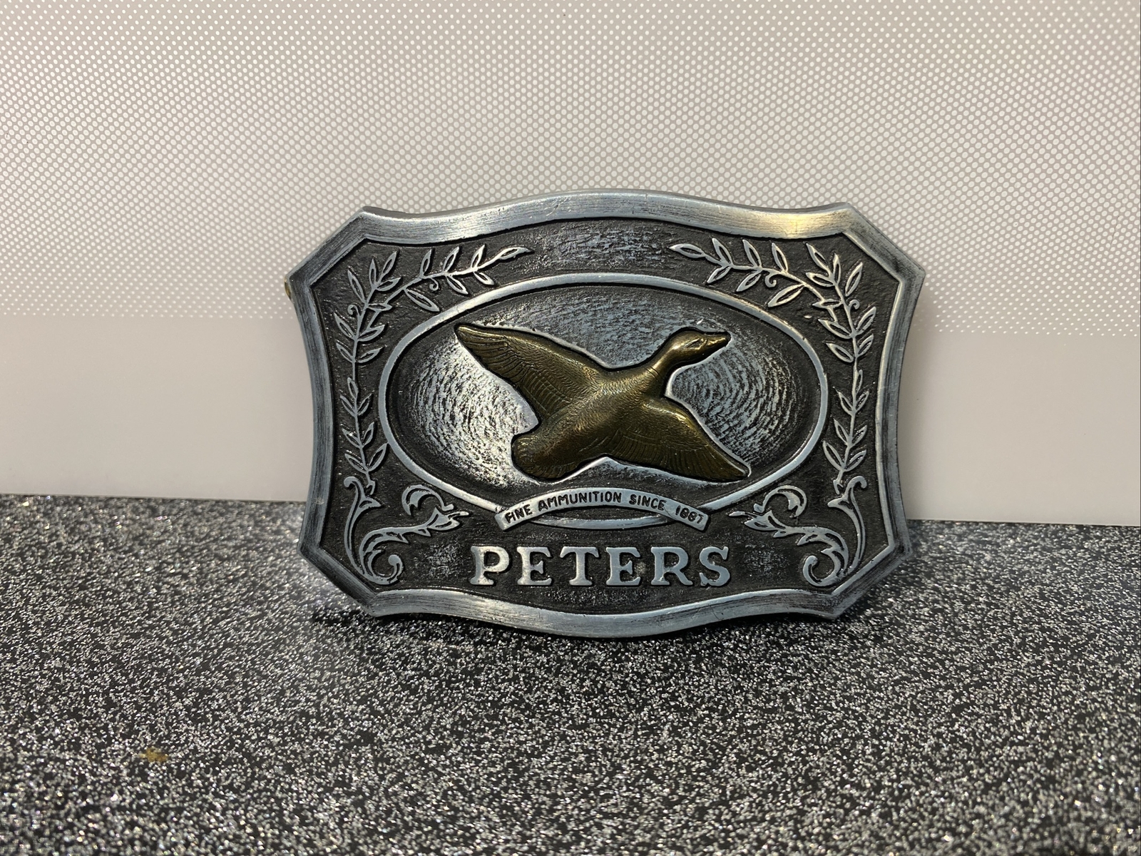 VTG Remington Arms Peters Ammunition 1887 Duck Hunter Hunting Guns Belt Buckle