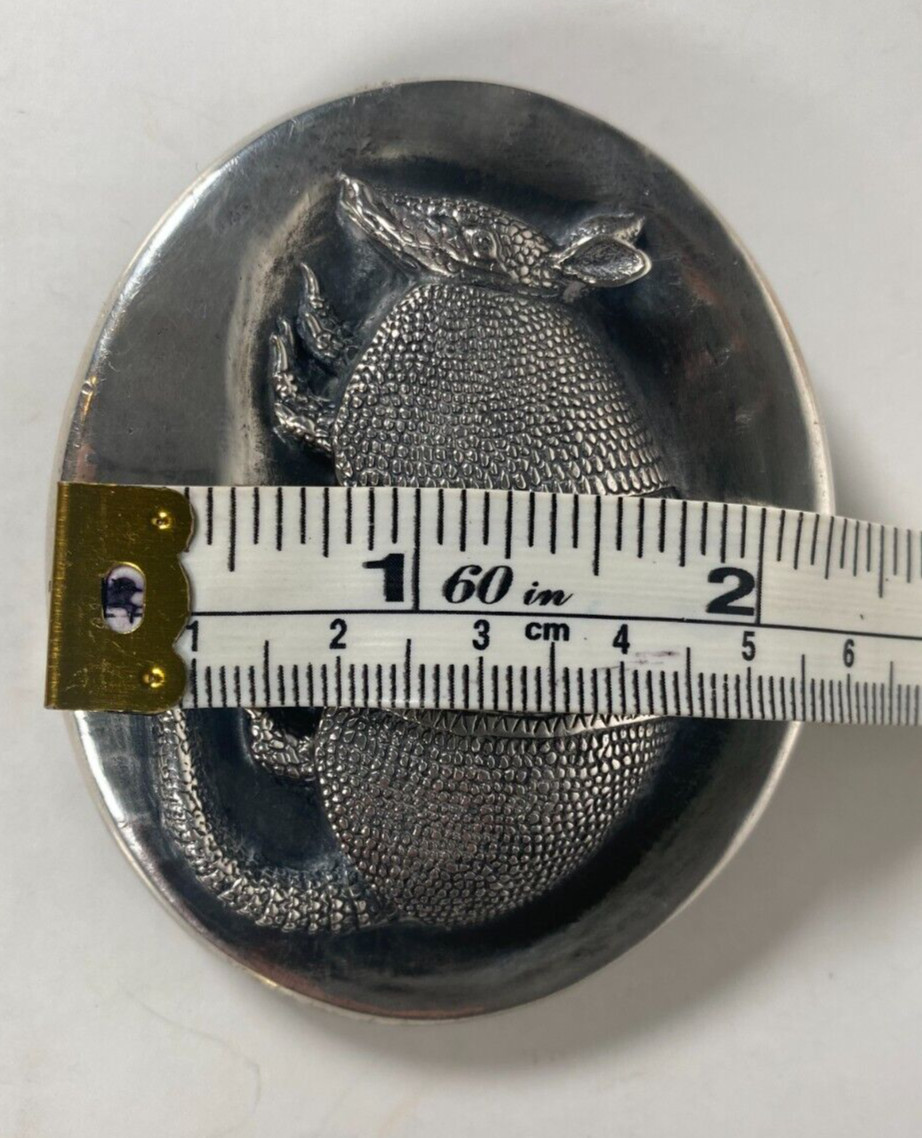 Vtg James Avery 9 Banded Armadillo Sterling Silver Belt Buckle Retired AMAZING
