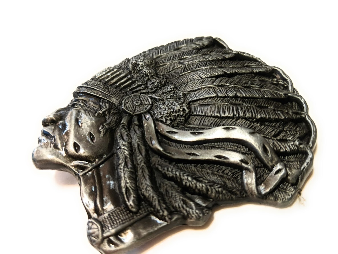 ✖ HQ WESTERN Indian Chief Native Cowboy Rodeo Style Belt Buckle Heritage USA