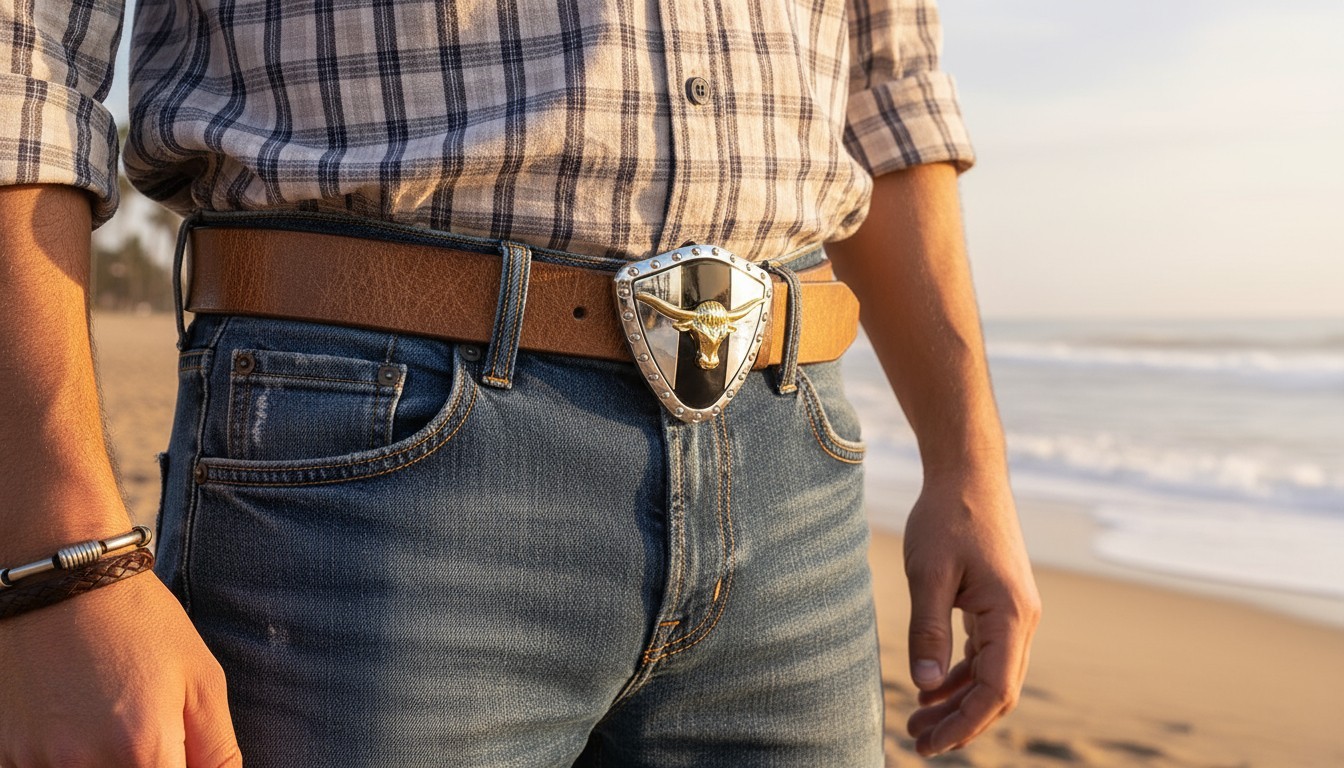 Men Women Silver Metal Western Fashion Buckle Texas Lone Horn Cow Bull Dressy