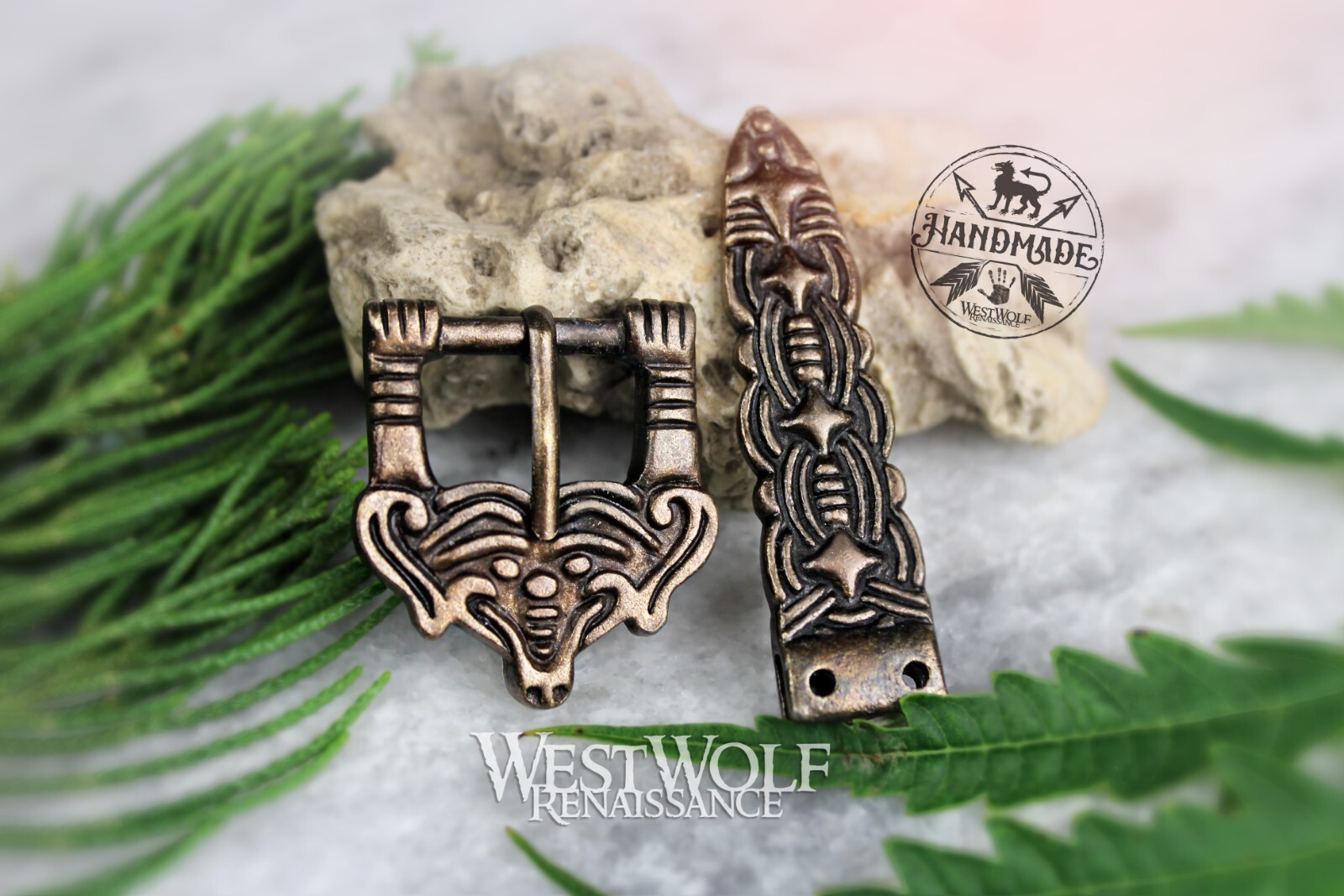 Viking « Borre » Belt Buckle with Rivets – Renaissance/Medieval/Noble/Norse/Celtic