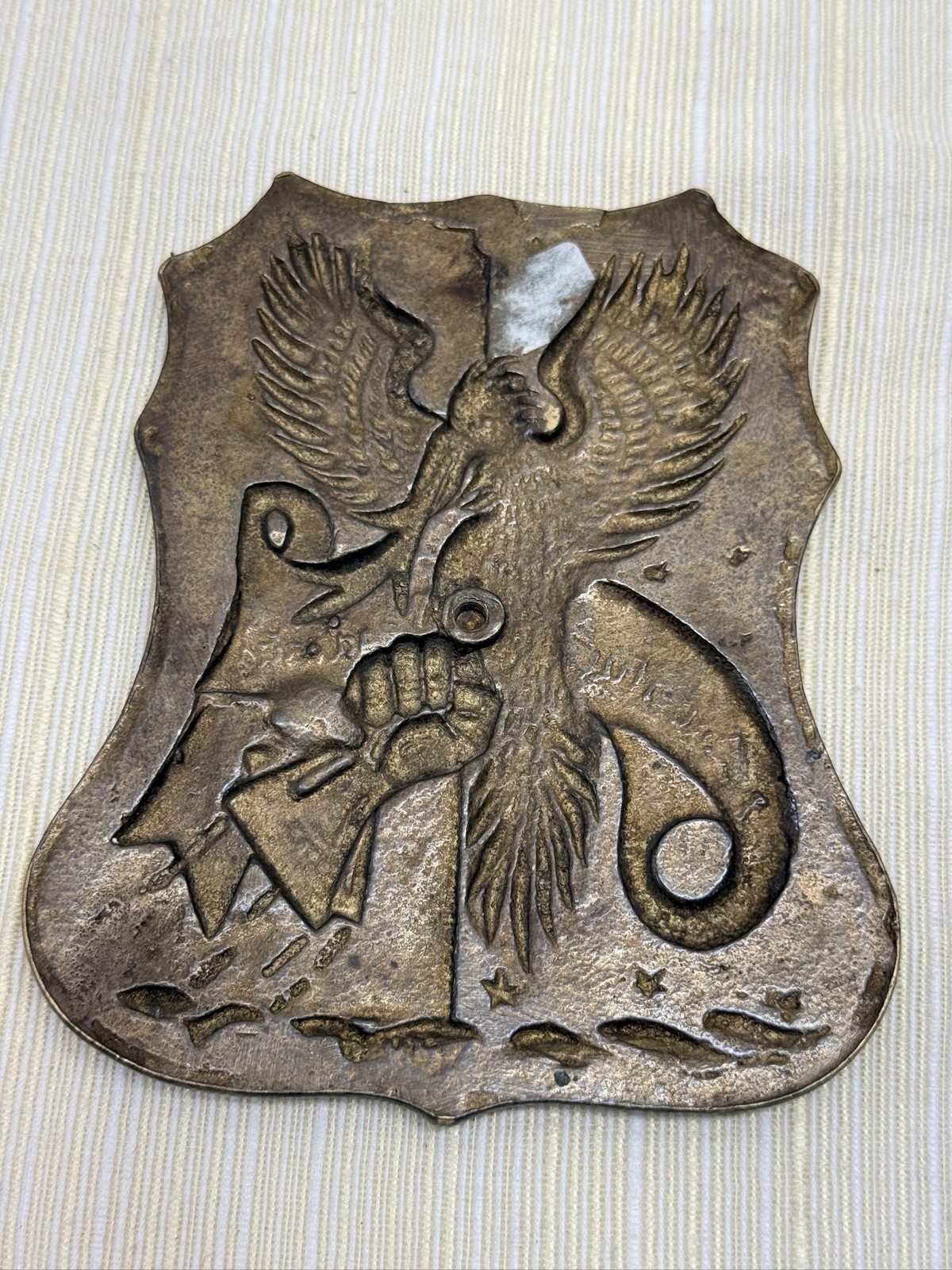 Eagle Shield Buckle Sic Itur Ad Astra Bronze Metal Militaria