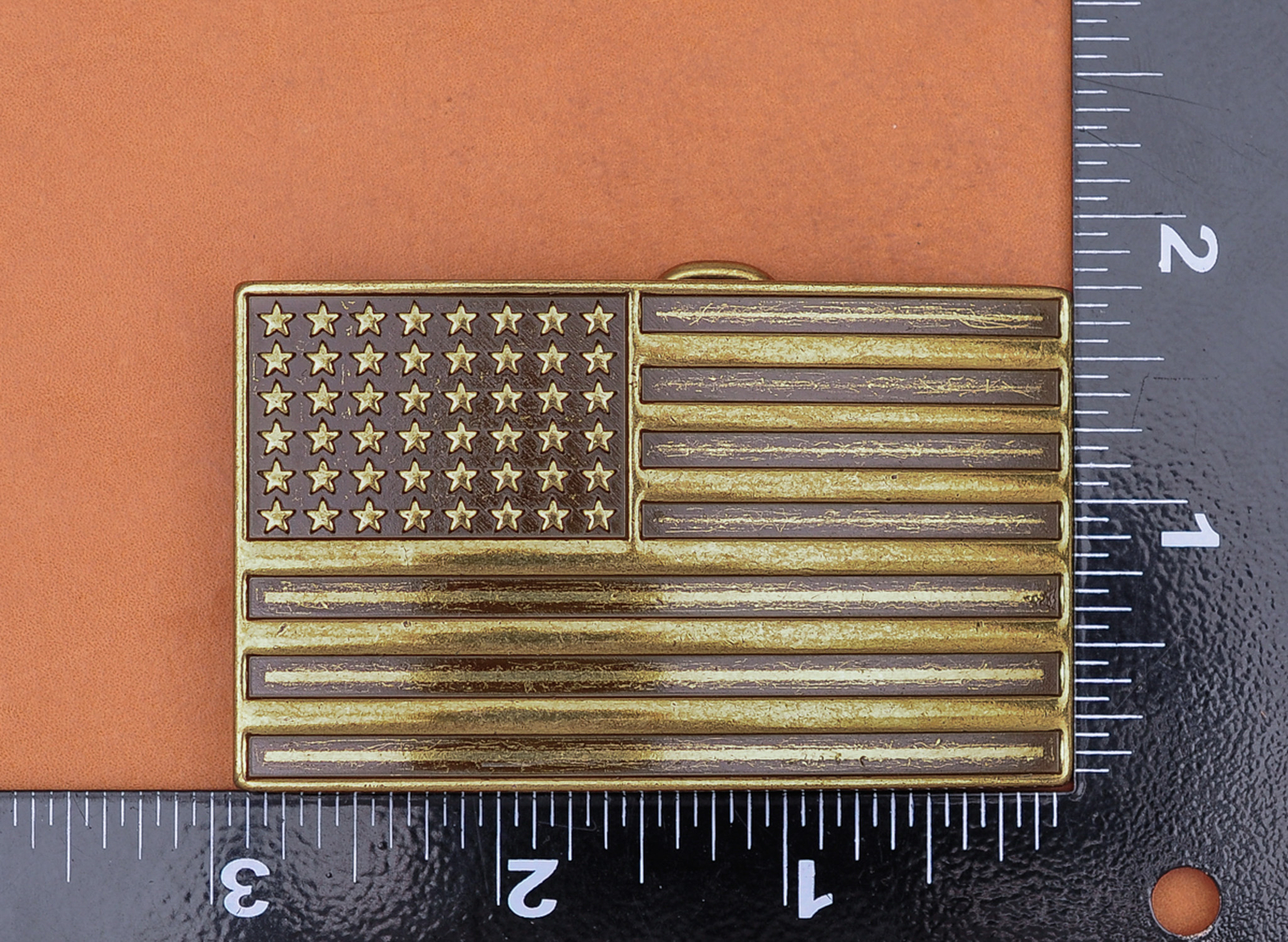 Antique Brass U.S.A. American Flag Metal leather Belt Buckle Fit 40mm Strap