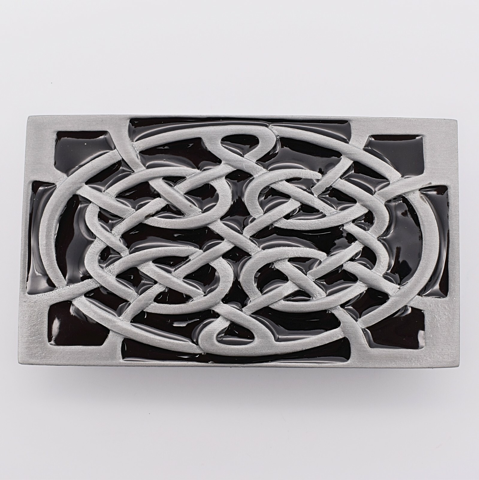 Celtic Infinity Knots Black Enamel Novelty Gift Belt Buckle (New)