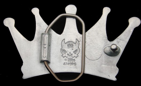 RG22142 *NOS* 2005 GREAT AMERICAN **DECORATIVE CROWN** PEWTER BELT BUCKLE