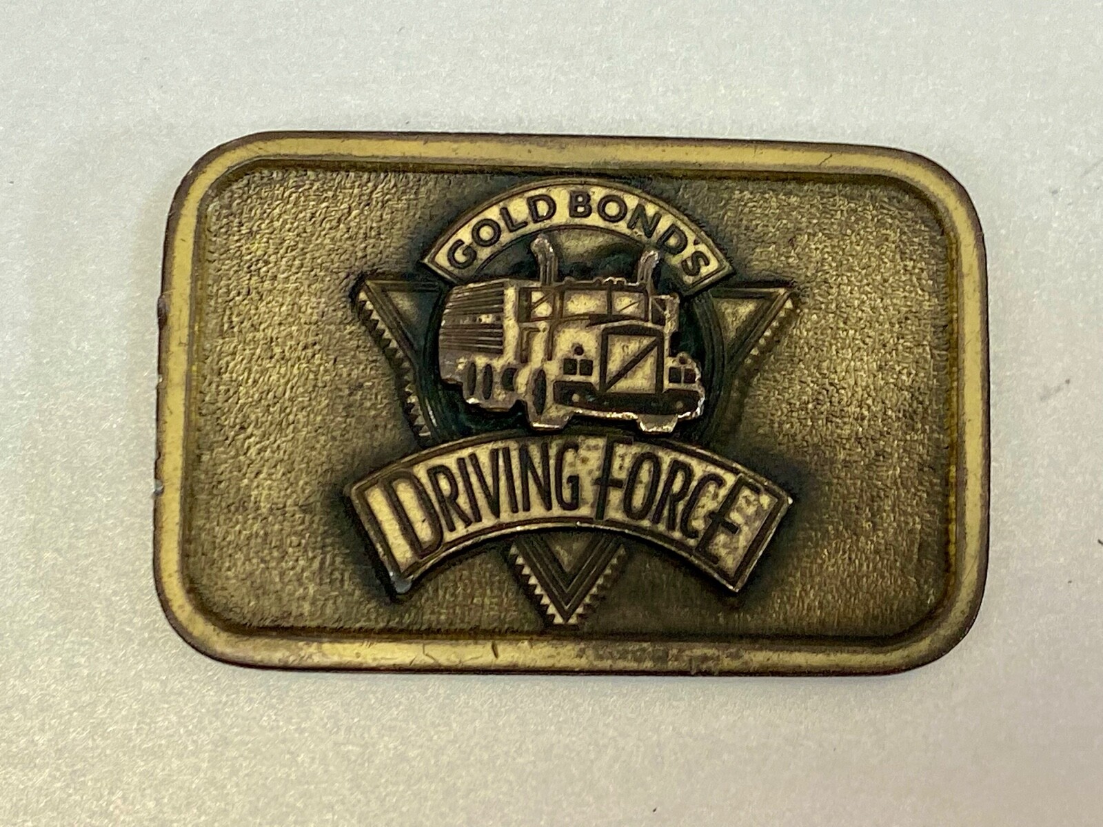 Gold Bonds Driving Force Semi Big Rig Tractor Trailer Driver belt buckle