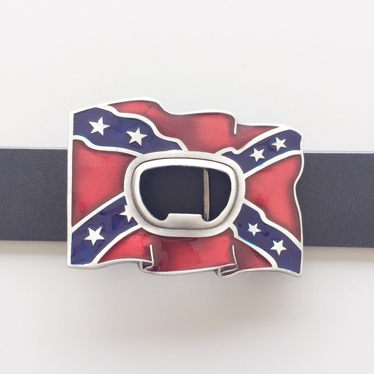 Vintage Style Red Enamel Bottle Opener Belt Buckle also Stock in US