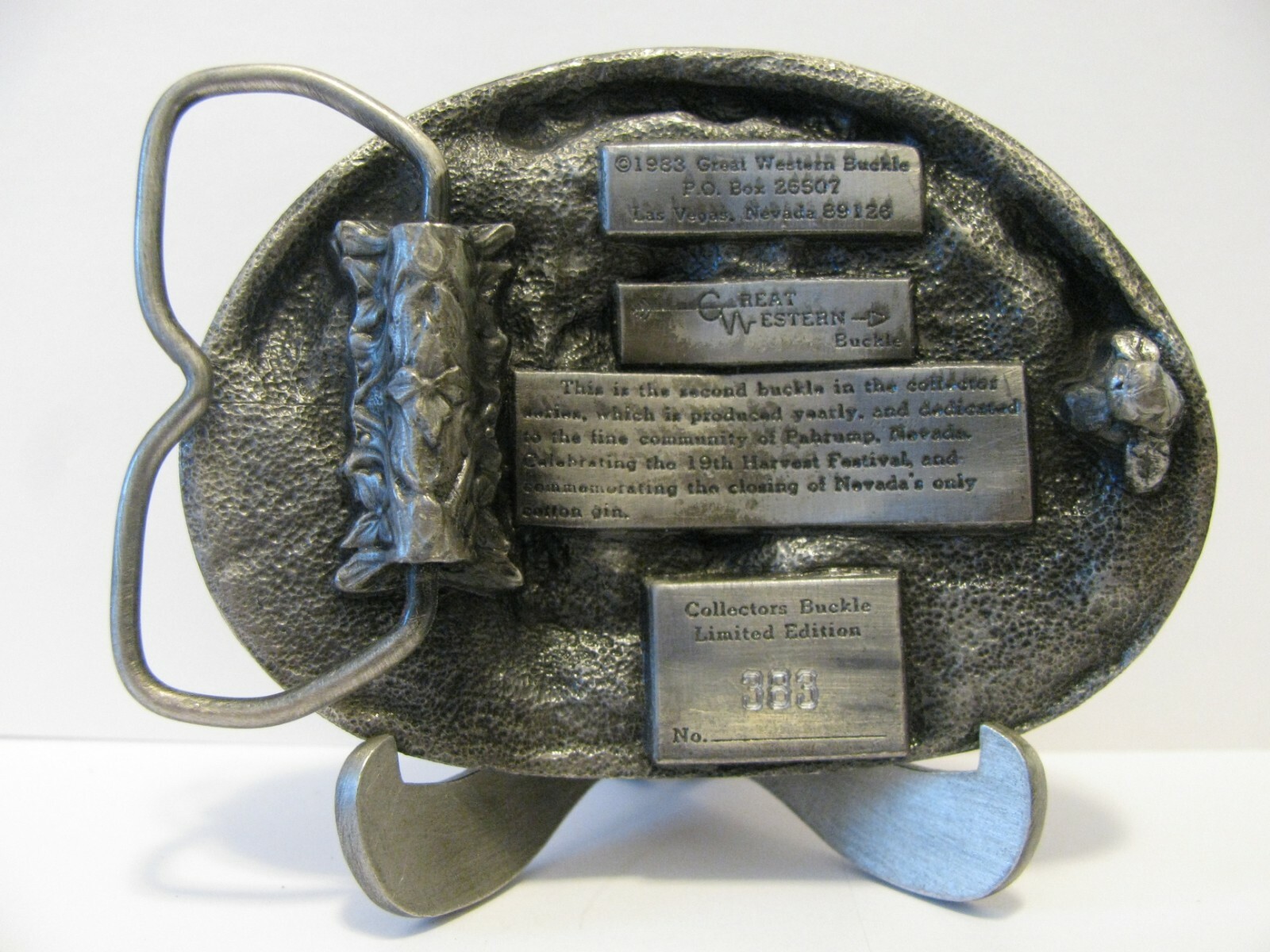 1983 Pahrump Harvest Festival Fair & Rodeo Nevada Bull Rider Belt Buckle Ltd Ed