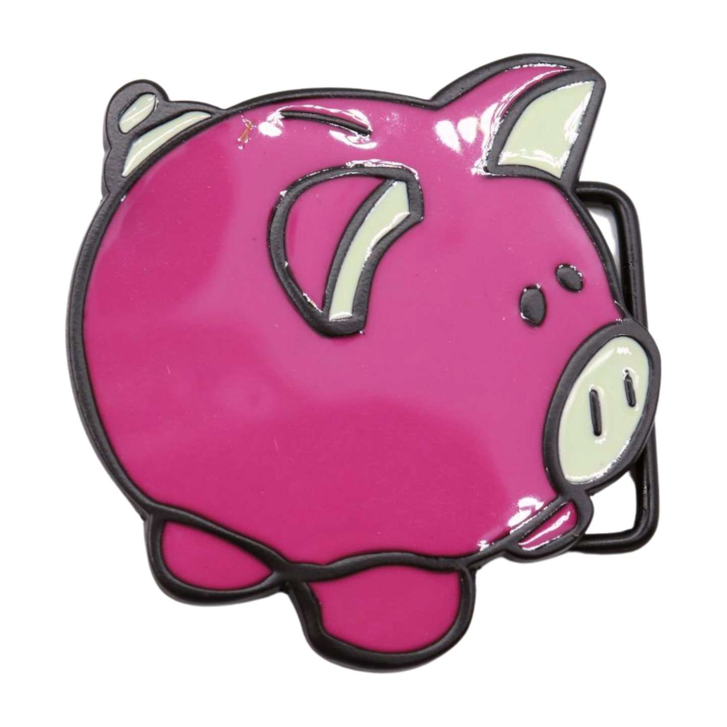 New Men Women Metal Belt Buckle Pink Piggy Bank Animation Cute Gift Present Cool