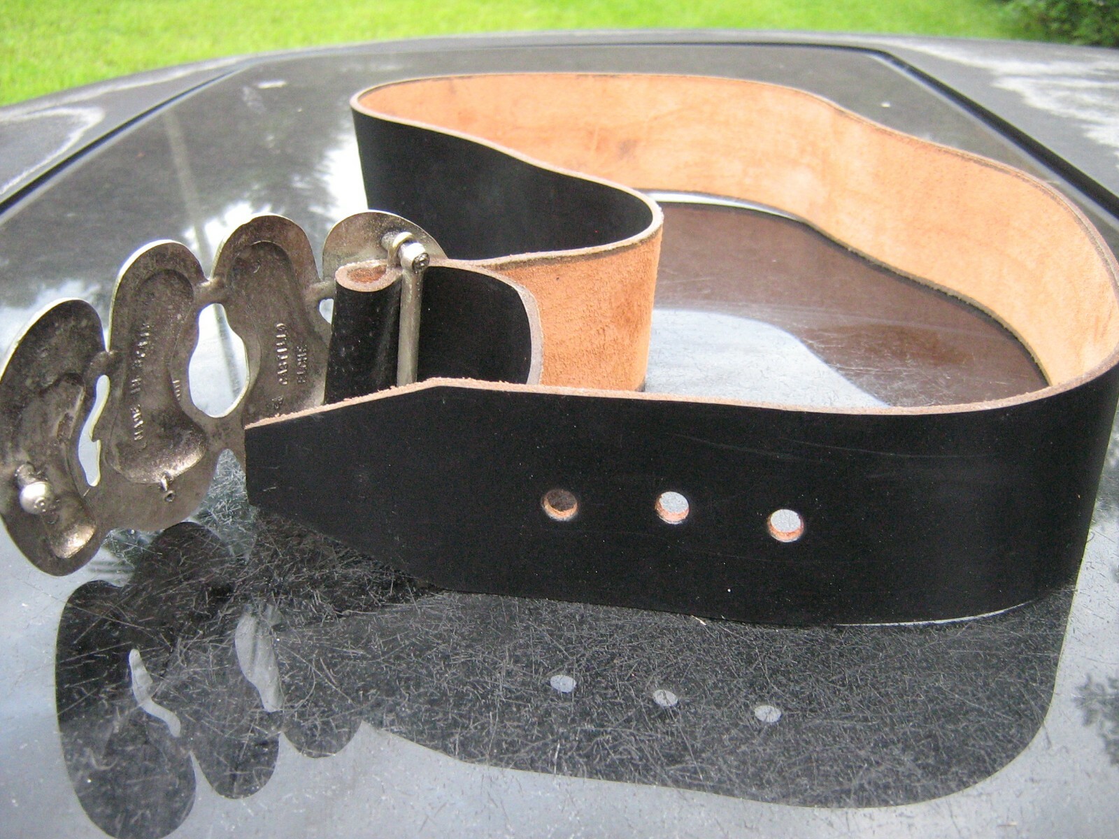 castillo elc Sexy Feet Nickel Plated Brass Belt Buckle 37&Prime;+ leather Belt Spain