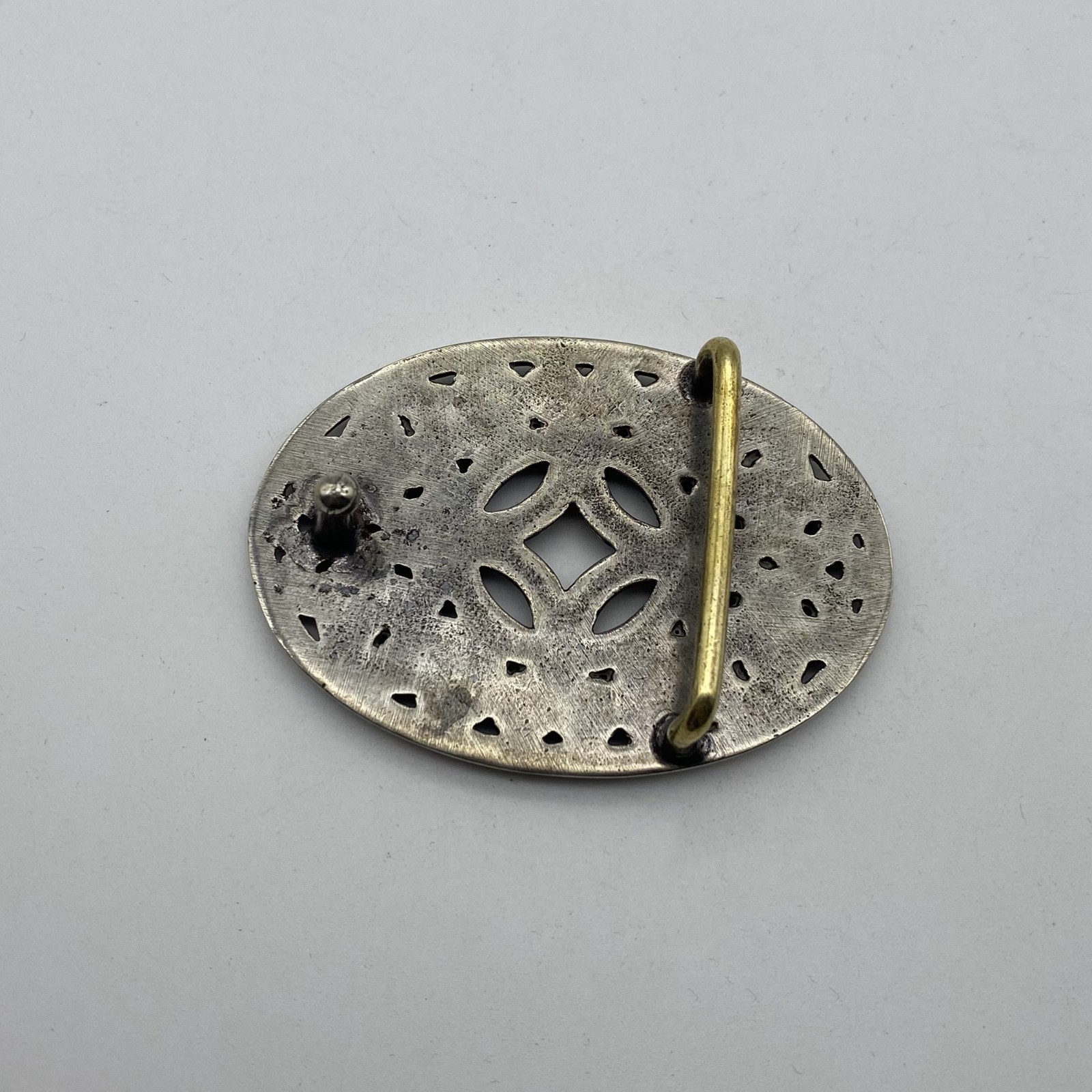 Bohemian Oval Nickel Silver Belt Buckle – Handcrafted Boho Western