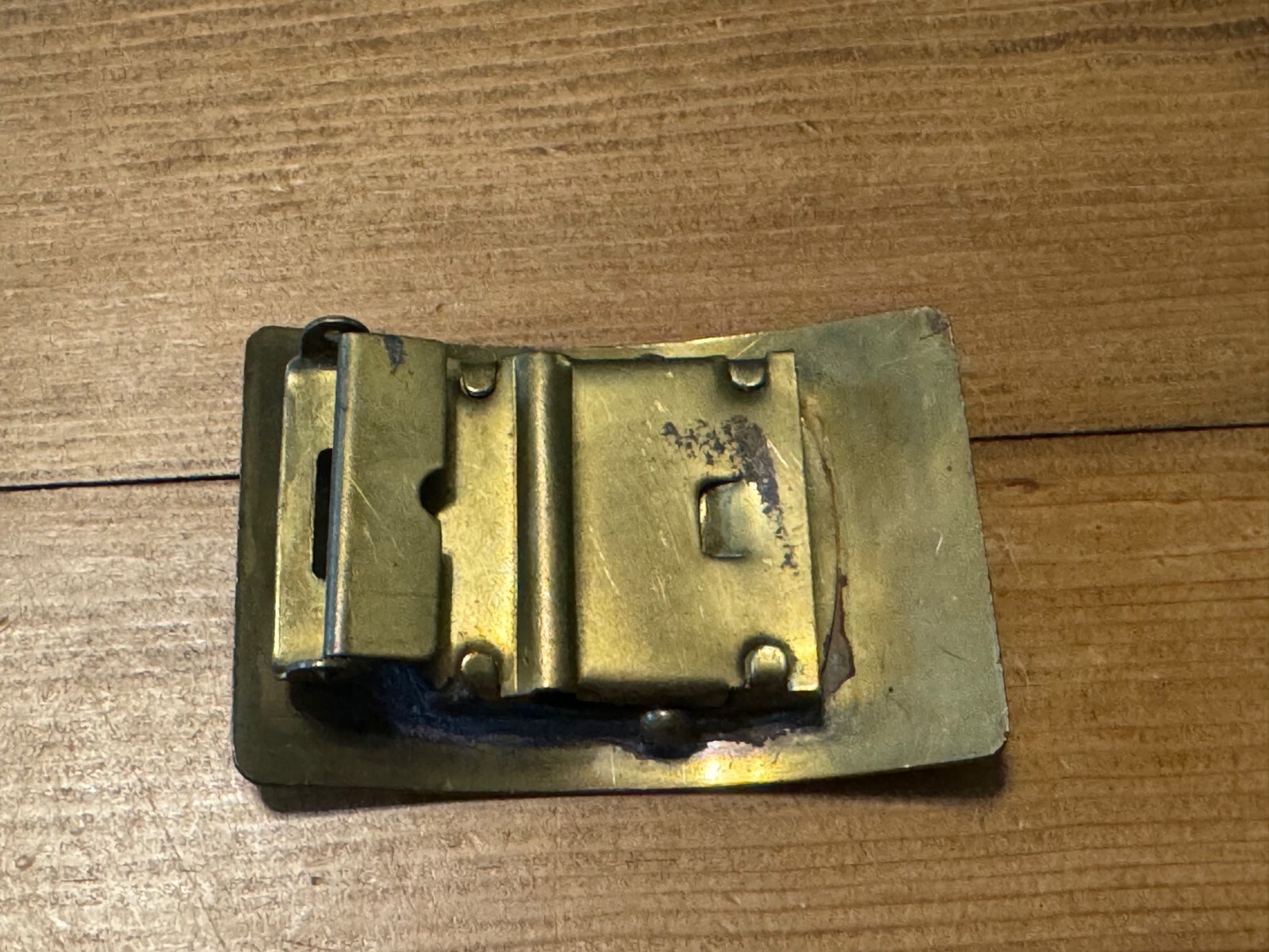 Vintage Collectible Rectangular Historical Japanese Dragon Gold-Tone Belt Buckle