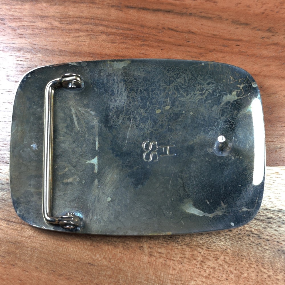 Western Native Engraved Turquoise Abalone Inlay Semi Truck Cowboy Belt Buckle