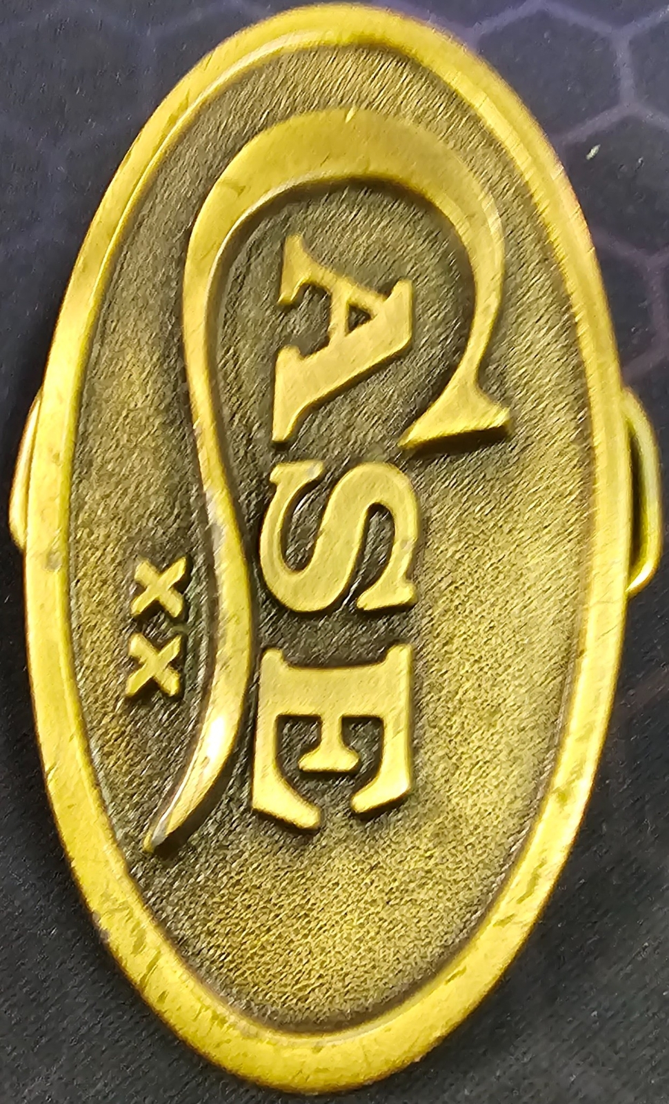 Embossed Oval Zinc Alloy Brass CASE XX Logo Belt Buckle W.R. Case and Sons