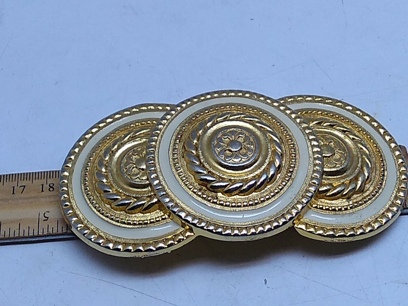 Lewis Nan Tiered Gold Tone Spiral Belt Buckle Multi-Colored