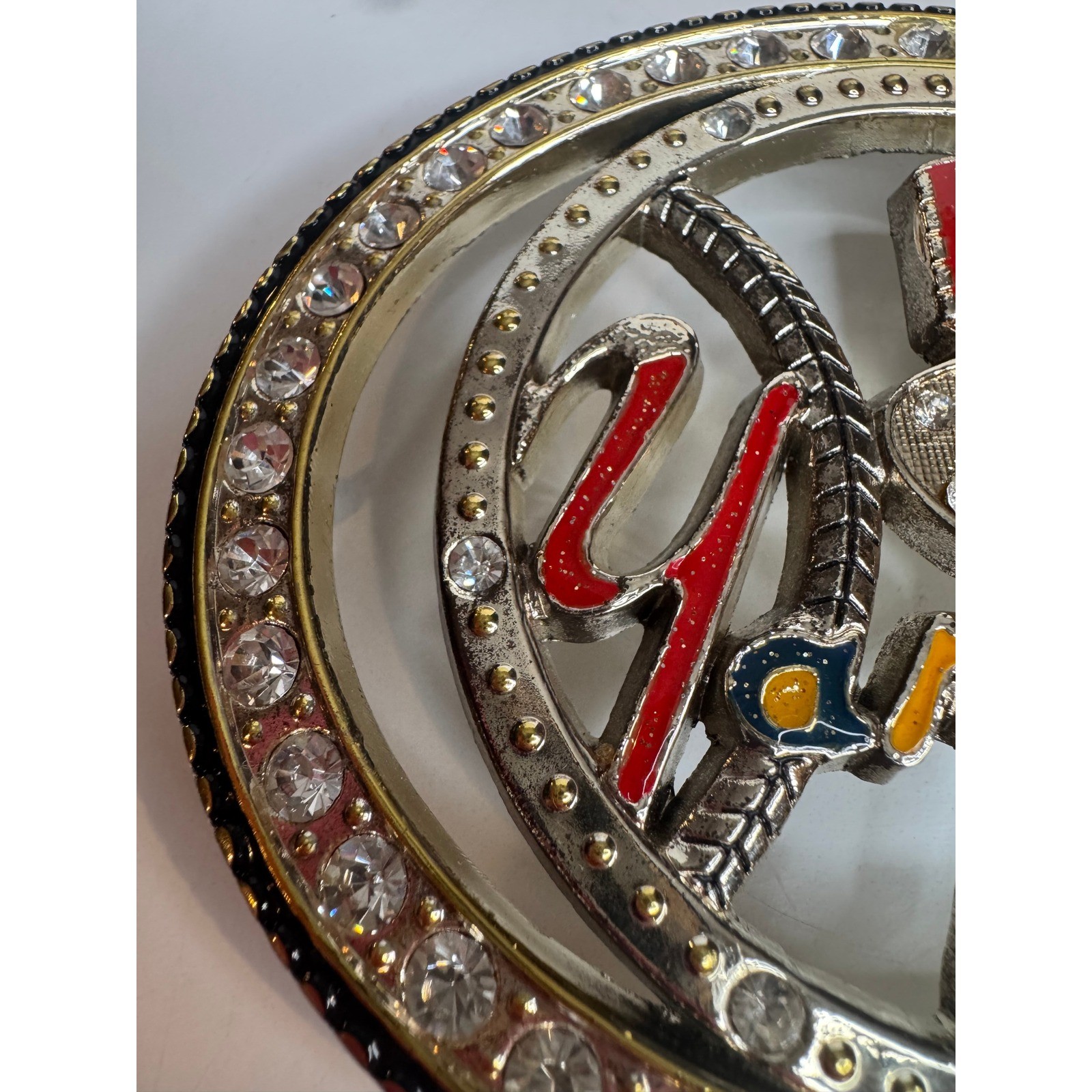 New York Yankees Rhinestone Belt Buckle Bling Crystal Baseball Fan Accessory
