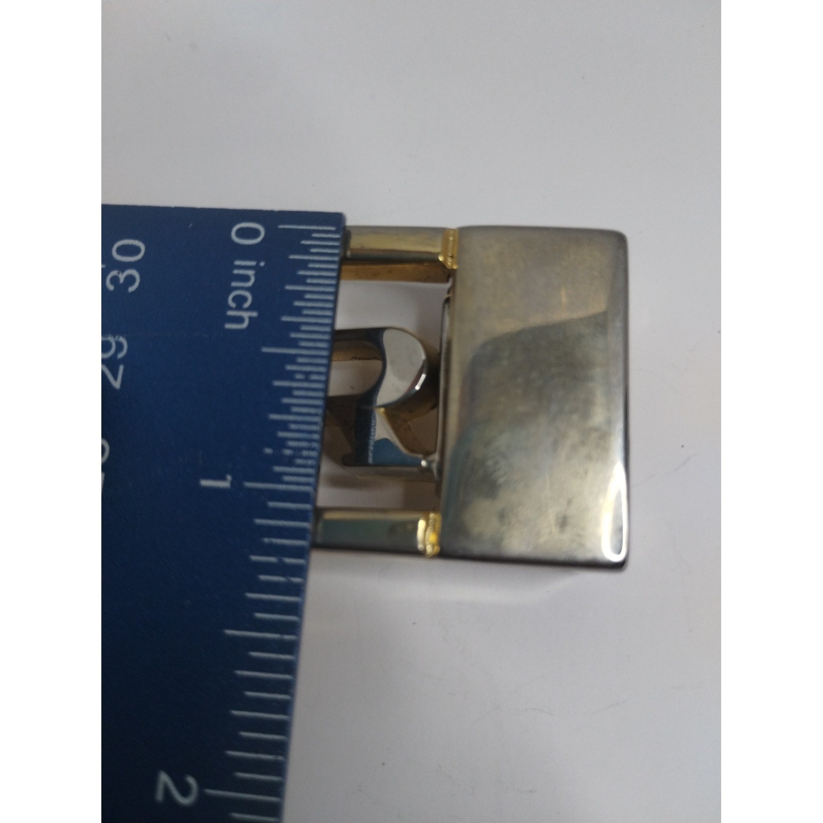 Vintage Two Tone Metal Letter R Initial Monogram Belt Buckle Silver Gold Tone