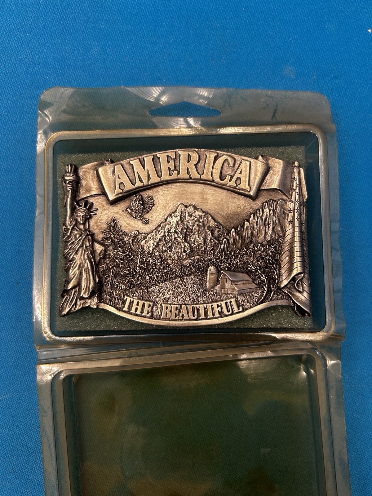 Silver Metal Embossed Plate Belt Buckle – Nebraska USA Football