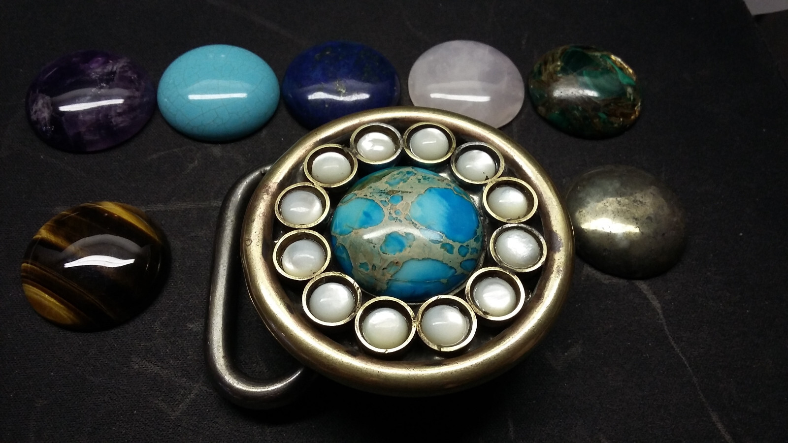 Atlantis Gemstone belt buckle -Handmade- RT ARTISAN WORKS