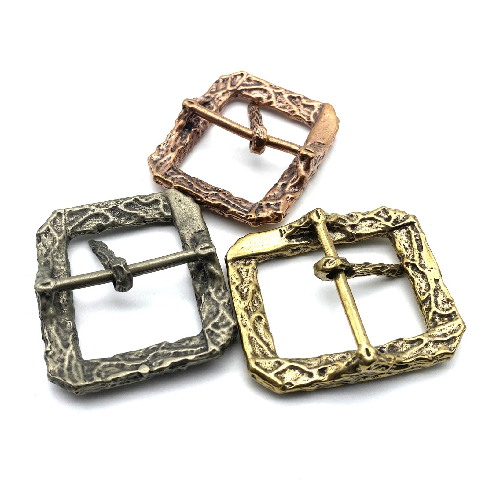 Bark pattern Copper Cast Buckle Durable Belt Buckle Leather Bag Fastener Buckle