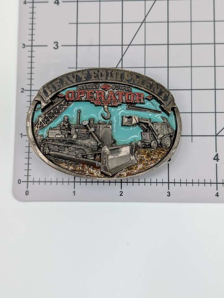 VTG 1986 Heavy Equipment Operator Belt Buckle The Great American Buckle Co USA