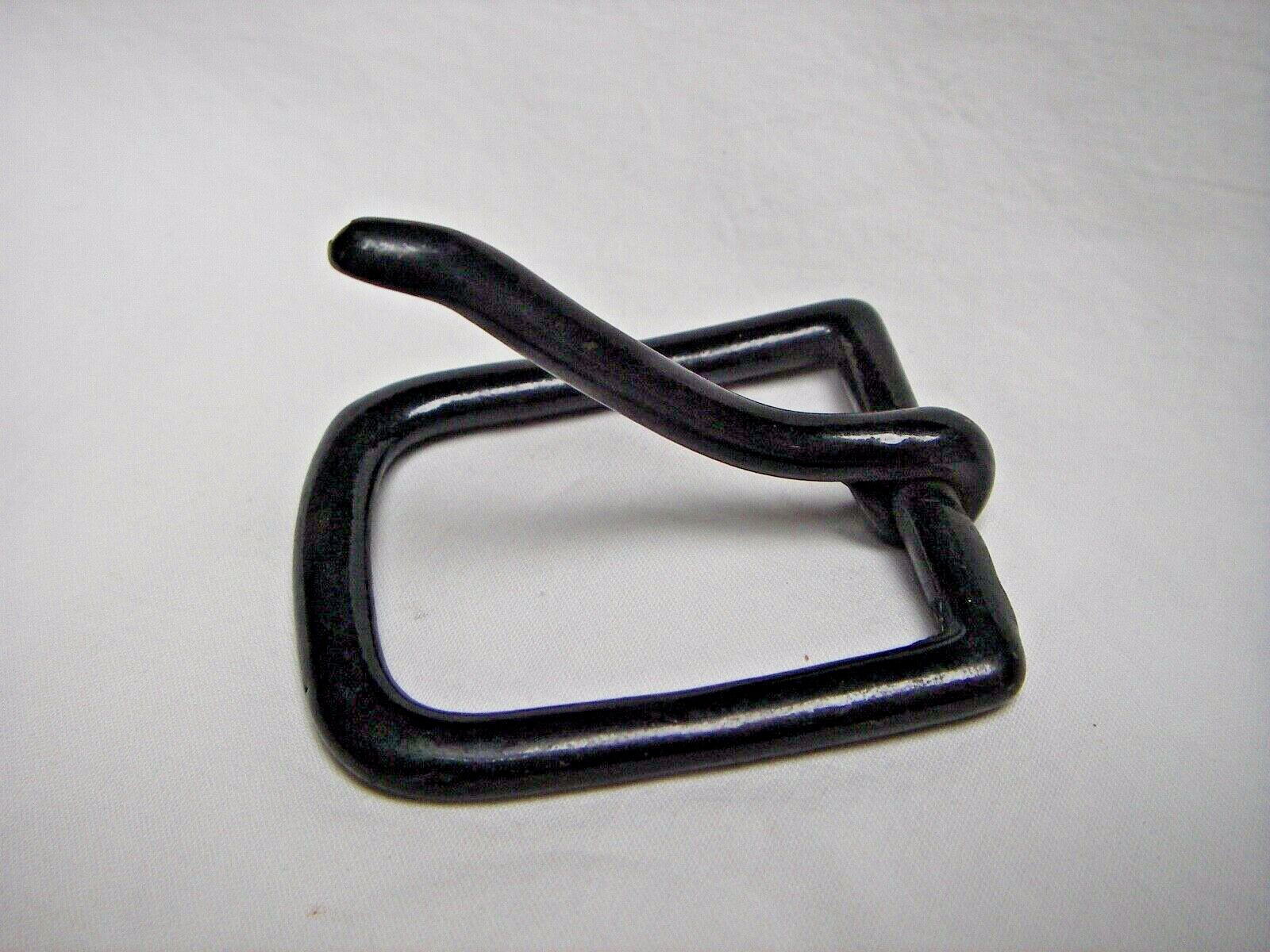 NOS Vintage Rectangular Gloss Black Single Prong Clip Buckle for 32mm Strap