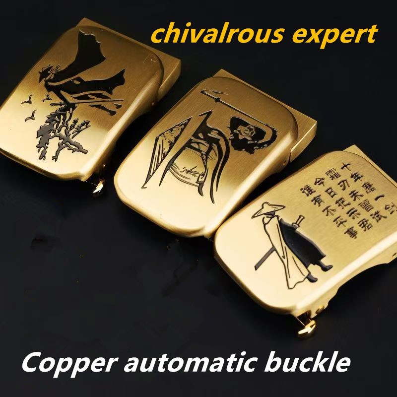 Men&rsquo;s automatic buckle belt buckle head pure copper men&rsquo;s belt head 3.5cm