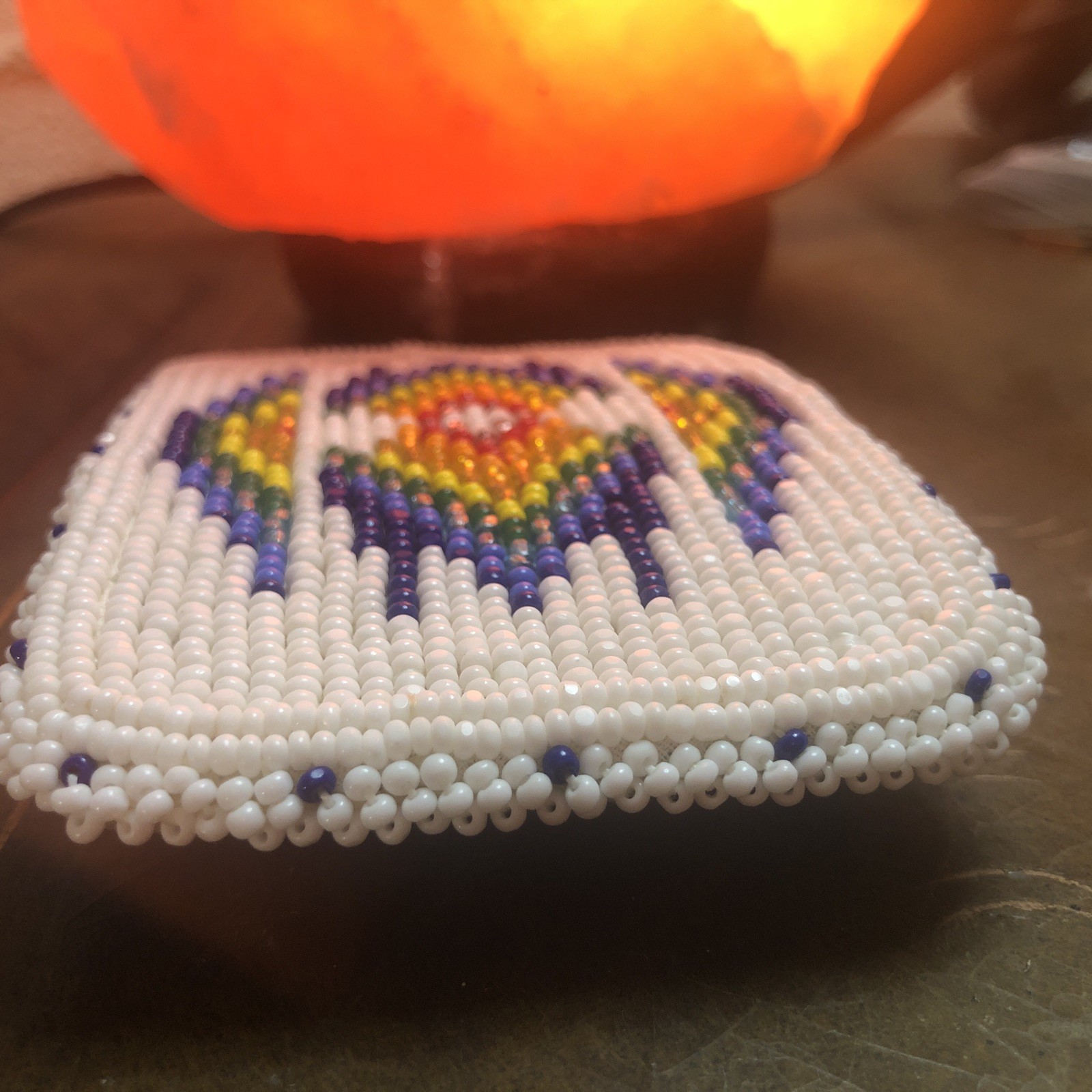 vintage NATIVE AMERICAN belt buckle BEADED handcraft NAVAJO indian western