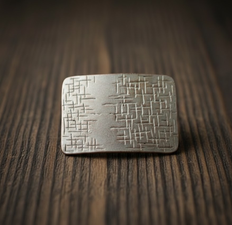 Fluted Effect Belt Buckle, Rosepearl – Rectangular Industrial Design Belts