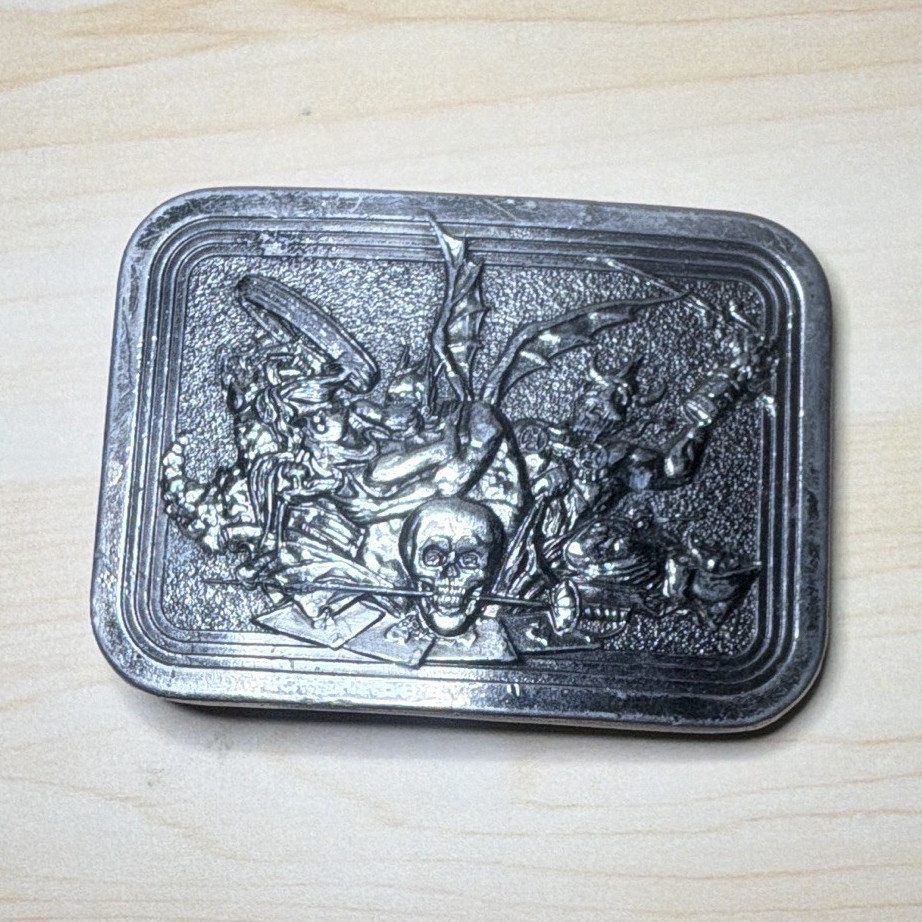 Grateful Dead Silver Tone Skull & Wings Plate Belt Buckle 2 in Fit MPN 700